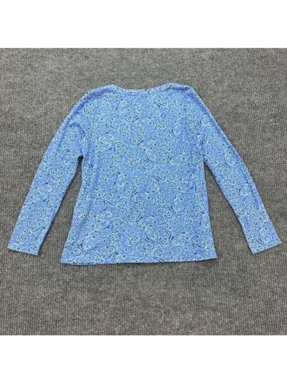 J Jill Long Sleeve Pima Crew Neck Tee Paisley Print Cotton Shirt Womens Medium - Picture 7 of 7